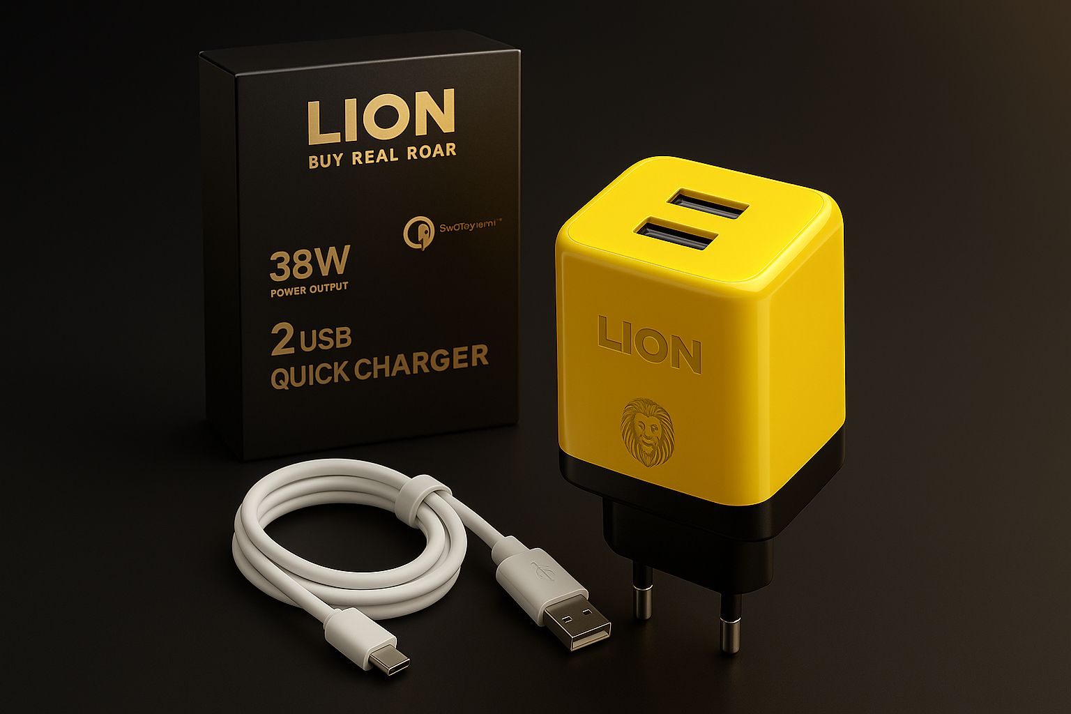 38W Quick Charger – Dual USB Fast Charging Adapter